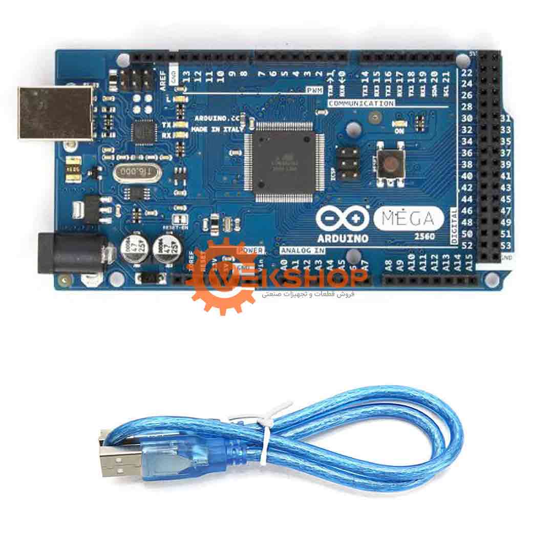 Arduino mega2560 R3 board + USB cable برد آردوینو mega2560 R3 + کابل USB