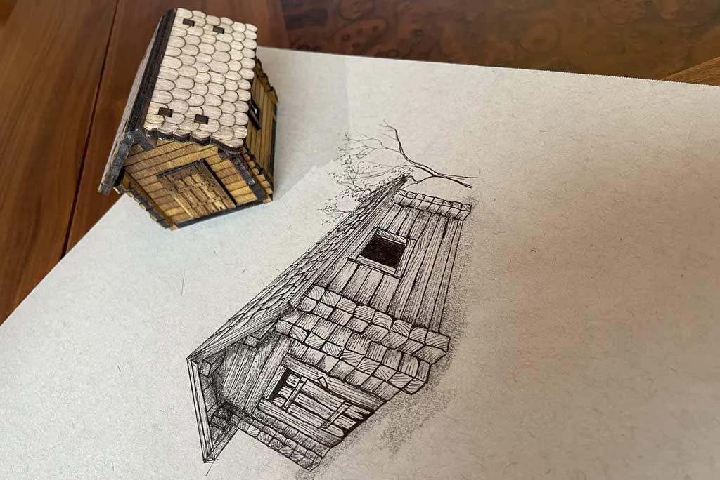 کلبه جنگلی چوبی کوچک